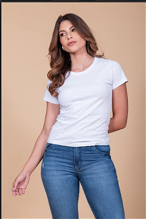 Camiseta TXC Feminina Básica Branca REF 4981