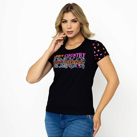 Camiseta Ox Horns Feminina Preta Ref 6390