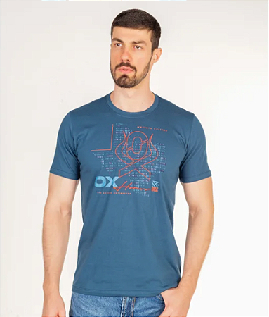 Camiseta Ox Horns Masculina Estampada Azul Marinho Ref 1760