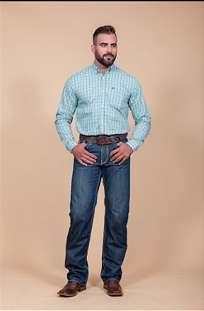 Camisa TXC Masculina Xadrez  Verde Agua  29171L