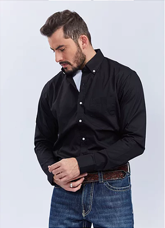 Camisa TXC Masculina Lisa Preta 2692LP