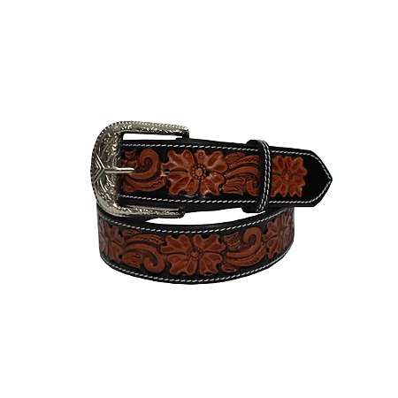 Cinto PH Rodeo Entalhado Floral Marrom