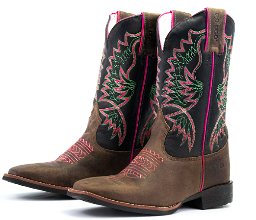 Bota DGO Marrom/Pink