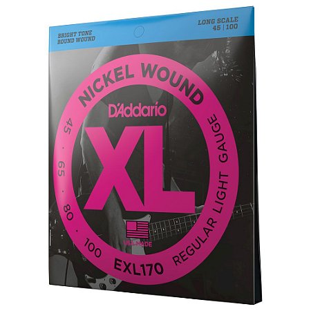 Encordoamento Baixo 4C .045 D Addario XL Nickel Wound EXL170