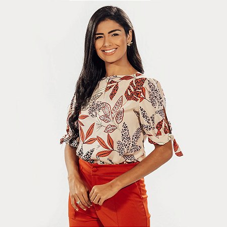 Blusa viscose estampada Clearance