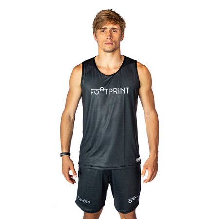 Regata Futevôlei Masculino Preto e Branco