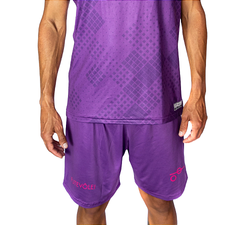 Shorts Futevôlei Masculino Roxo e Rosa