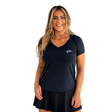 Baby look Poliamida Beach Tennis Feminino Preto