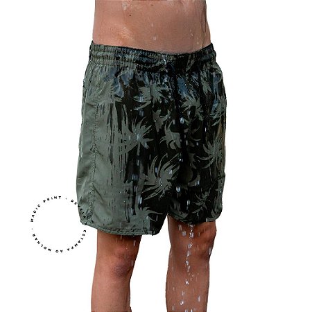 Shorts Poliamida Treino Masculino Verde Magic Print
