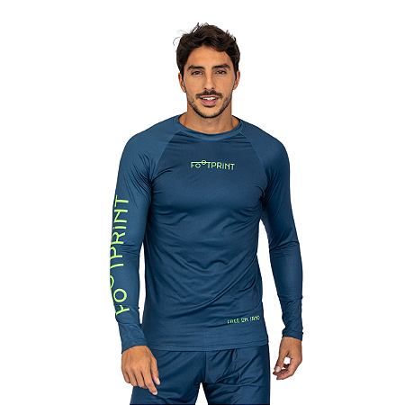 Manga Longa Treino Masculino Free On Sand Azul Marinho