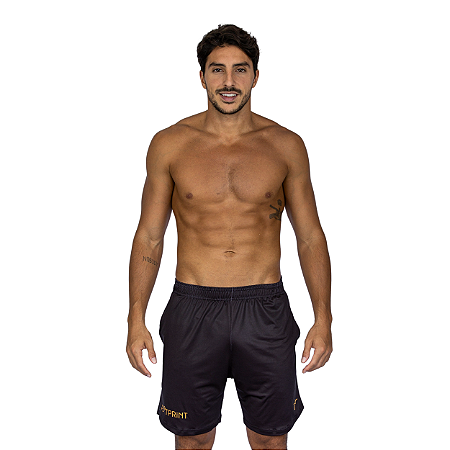 Shorts Treino Masculino Free On Sand Preto e Laranja