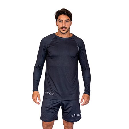 Manga Longa Masculina Life Is Better  Preto