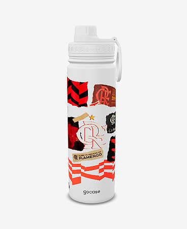 Garrafa Térmica Gocase Fresh 650ml Flamengo Branco Colagem