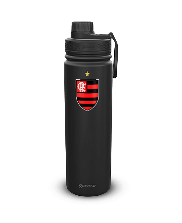 Garrafa Térmica Gocase Fresh 650ml Flamengo Cor Preta Escudo