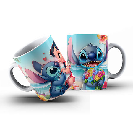 Caneca Porcelana Personalizada - Coleção Lilo & Stitch