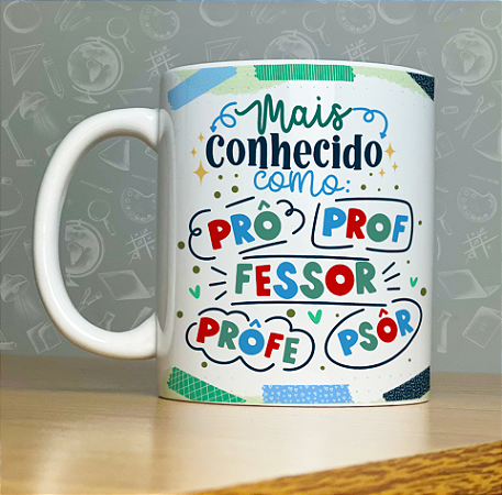 Caneca Porcelana Personalizada - Coleção(3) 15 ARTES PROFESSOR