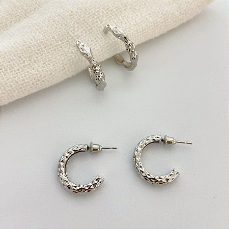 Argola Prateada Simples