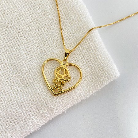 Colar Menino Coração Dourado