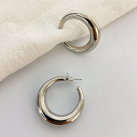 Argola Lisa Prateada