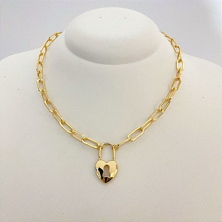 Colar Corrente Cadeado