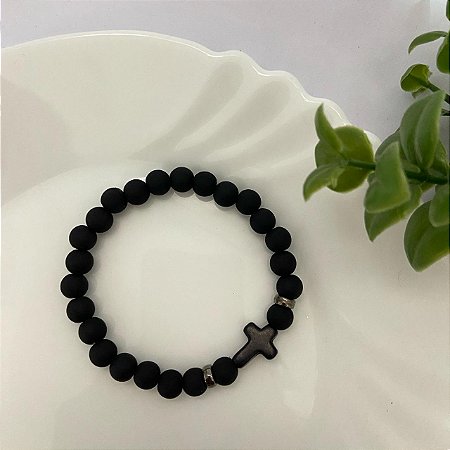 Pulseira Masculina Bolinhas Cruz