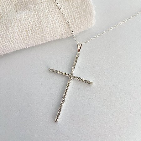 Colar Cruz Cravejada