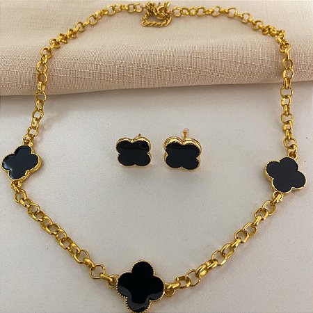 Conjunto Trevo Virginia Preto