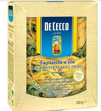 MASSA DE CECCO ITALIANA TAGLIATELLE PAGLIA E FIENO 108   12/250  GRS