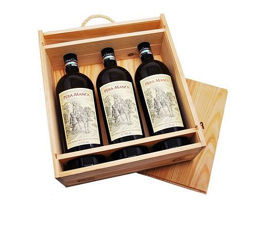 VINHO PORTUGUES ALENTEJO PERA MANCA  BRANCO  CX MADEIRA C 3 GFS 750 ML
