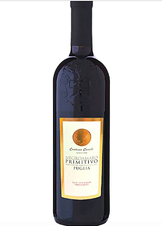 VINHO ITALIANO NEGROAMARO  PRIMITIVO PUGLIA IGT CONTESSA CAROLA TTO 750 ML