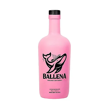LICOR NACIONAL BALLENA TEQUILA E MORANGO  750 ML