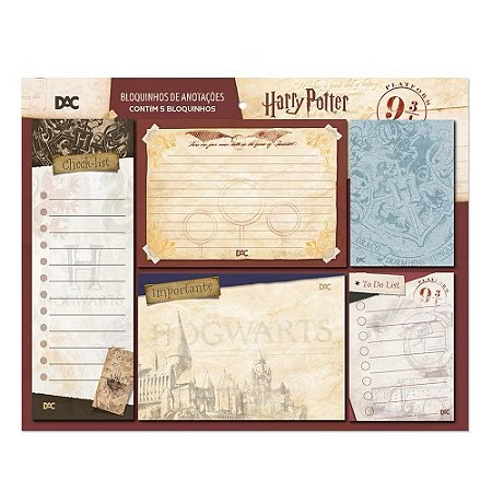 Bloquinhos de Anotações com 5 modelos - Harry Potter