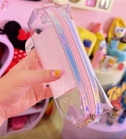 Estojo Baú Cristal - Holográfico com Rosinha