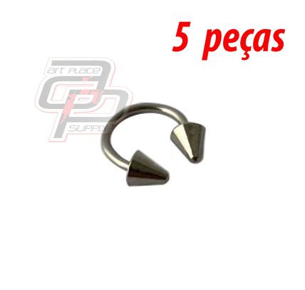 Piercing Circular Barbell Spike - 10mm - Espessura 1.2  (5 peças)