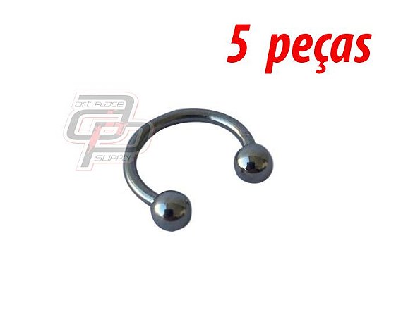 Piercing Circular Barbell (Ferradura) - 10mm - Espessura 1.2  (5 peças)