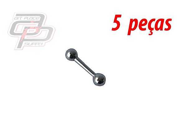 Piercing Mini Barbell (Reto) - 8mm - Espessura 1.2  (5 peças)