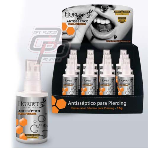 Spray Antisséptico p/ Piercing Hornet - 30ml - Caixa com 12 unidades