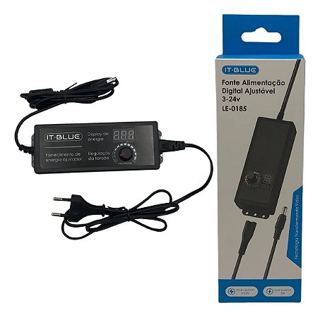 Fonte Digital Ajustável 3A 3-24v Visor LCD LE-0185 It Blue