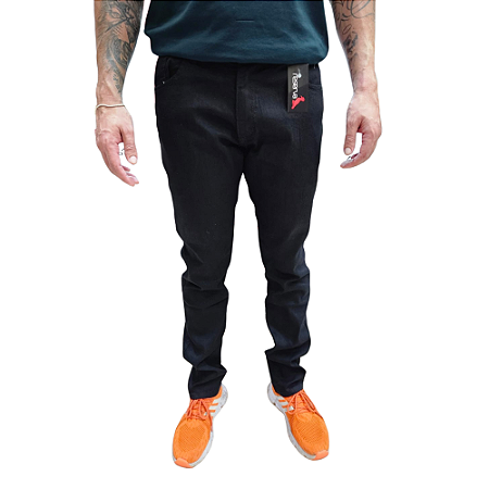 Calça Sarja Slim com Elastano Preta Masculina
