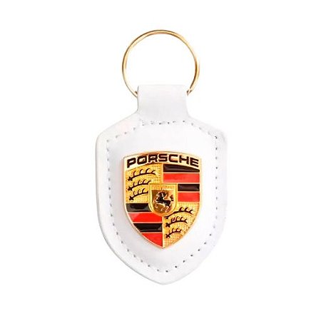 Chaveiro Automotivo de Couro Porsche - Branco