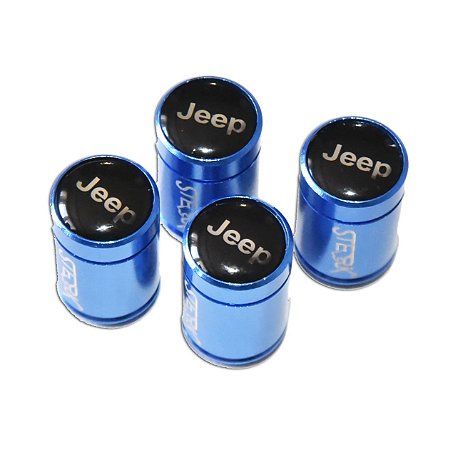 Kit Bicos de Válvula de Pneu Tampa Roda Carro Jeep Sterk - Azul