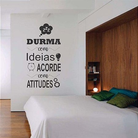 Adesivo Decorativo "Durma com ideias..." - Letras Pretas