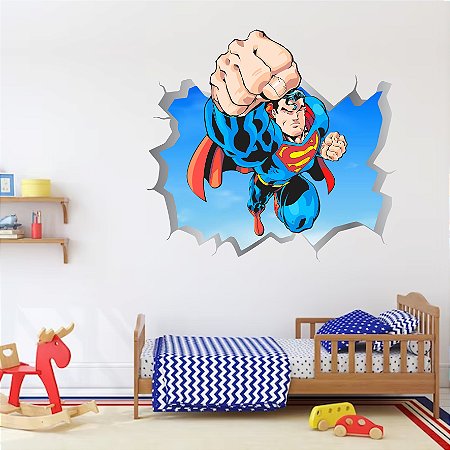ADESIVO BURACO FALSO 3D ''SUPER HOMEM''
