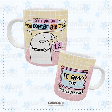 Caneca cerâmica 325ml - Flork - Mãe 1,2,3...