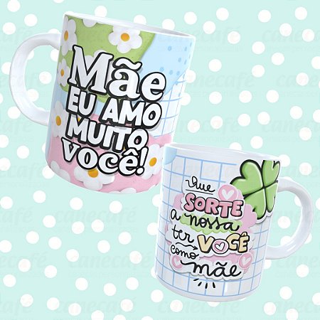 Caneca cerâmica 325ml - Mãe Sorte a Nossa