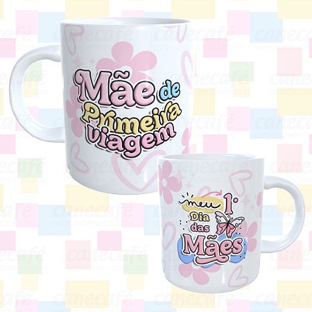 Caneca cerâmica 325ml - Mãe Primeira Viagem