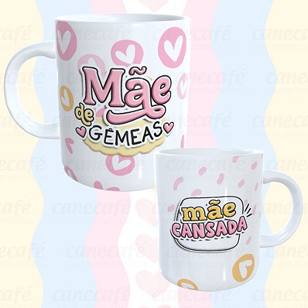 Caneca cerâmica 325ml - Mãe de Gêmeas