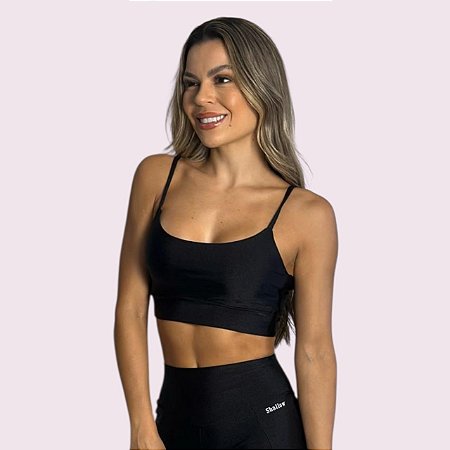 Top Isa Metalizado Preto