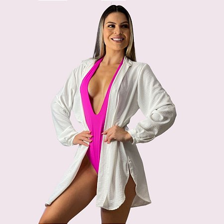 Camisa de Praia Branco P/M