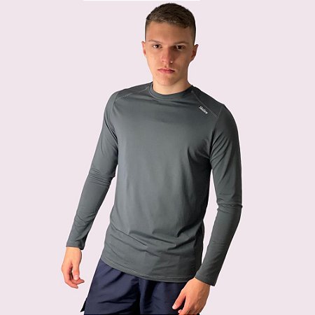 Camiseta Manga Longa Masculina Flow Grafite